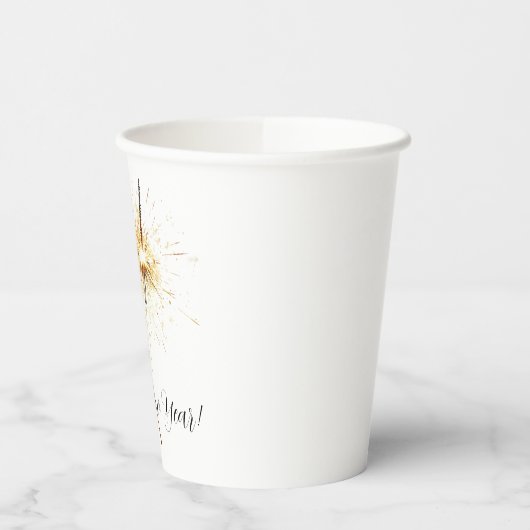 Gold New Year's Eve Day Celebration Sparklers Papieren Bekers (Links)