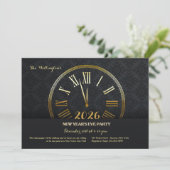 Gold New Year's Party Invitation (2) Kaart (Staand voorkant)
