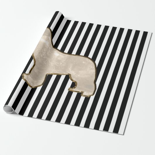 Gold Newfoundland Dog Gift Wrap Cadeaupapier (Uitgerold)