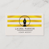 Gold Nib Loan Signing Agent Writer Author Business Visitekaartje (Voorkant)