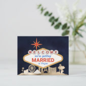 Gold Night Skyline Las Vegas Bruiloft Save the Dat Briefkaart (Staand voorkant)