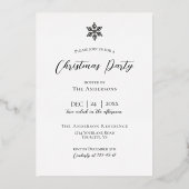 Gold Noël arbre flocons de neige invitation réel (Verso)