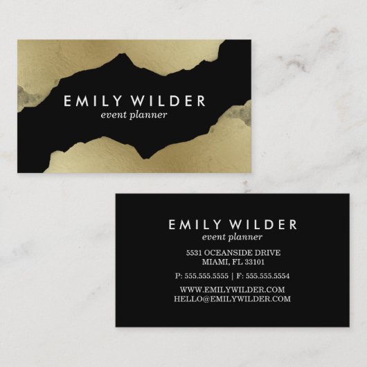 Gold noir plongé | Carte de visite (Devant / Derrière)