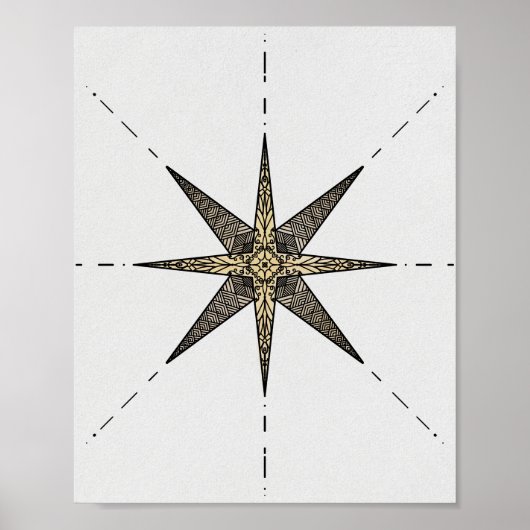 Gold North Star 8x10-inch Poster (Voorkant)