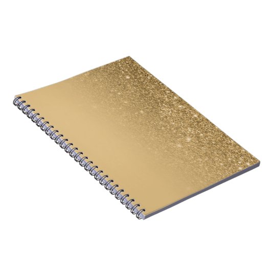 Gold Notebook with Glitter Edges – Glam Chic Notitieboek (Rechterzijde)