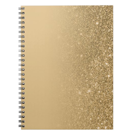 Gold Notebook with Glitter Edges – Glam Chic Notitieboek (Voorkant)