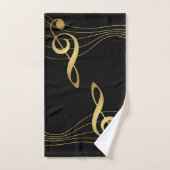 Gold Notes Music Towels - The Treble Clef : (Serviette à main)