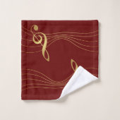 Gold Notes Music Towels - The Treble Clef : (Gant de toilette)