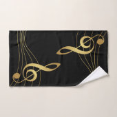 Gold Notes Music Towels - The Treble Clef : (Serviette à main)