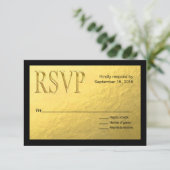 Gold Nugget Faux Foil met zwarte contour RSVP (Staand voorkant)