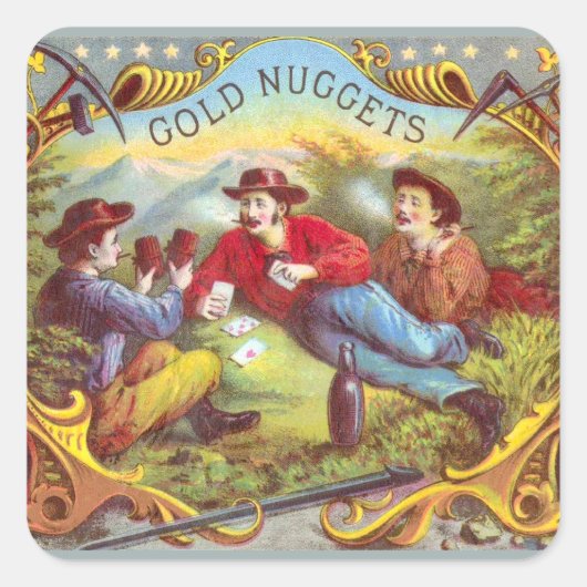 Gold Nuggets Antiek Sigar Label (Voorkant)