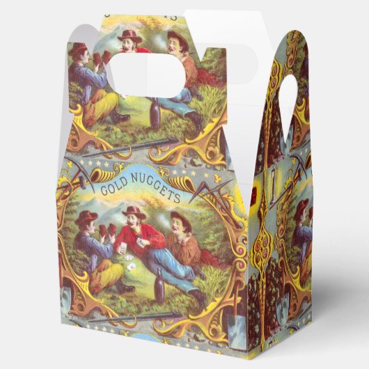 Gold Nuggets Antiek Sigar Label Bedankdoosjes (Geopend)