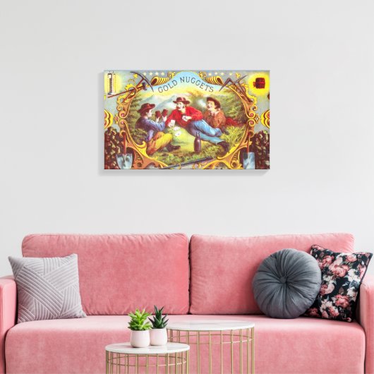 Gold Nuggets Antiek Sigar Label Canvas Afdruk (Insitu (Woonkamer))