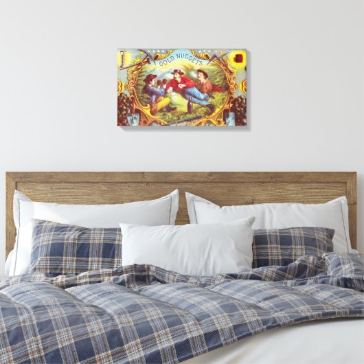 Gold Nuggets Antiek Sigar Label Canvas Afdruk (Insitu (Slaapkamer))
