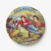 Gold Nuggets Antiek Sigar Label Papieren Bordje (Voorkant)