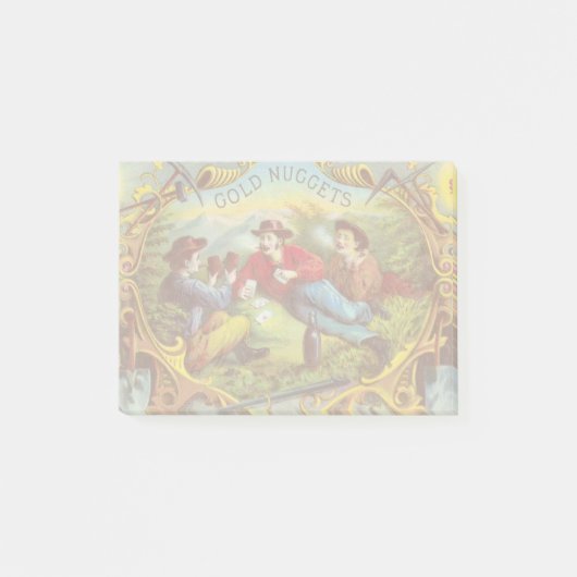 Gold Nuggets Antiek Sigar Label Post-it® Notes (Voorkant)