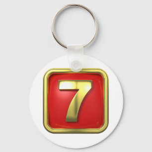 Gold Number Seven Sleutelhanger