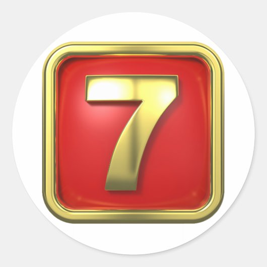 Gold Nummer zeven Stickers (Voorkant)