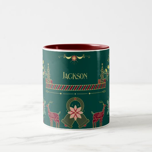 Gold Nutcracker Festive Personnalisé Christmas Mug (Centre)