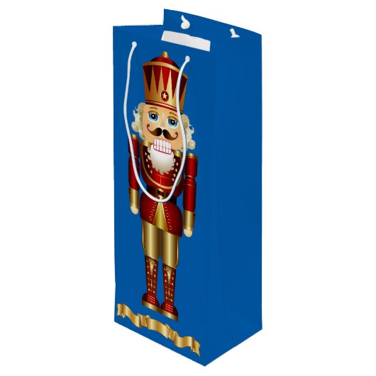 Gold Nutkraker Wijn Cadeautas (Achterkant Gekanteld)