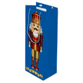 Gold Nutkraker Wijn Cadeautas (Voorkant Gekanteld)