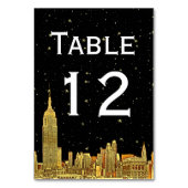 Gold NYC Skyline Starry Sky Numéro de table do-it- (Par défaut)