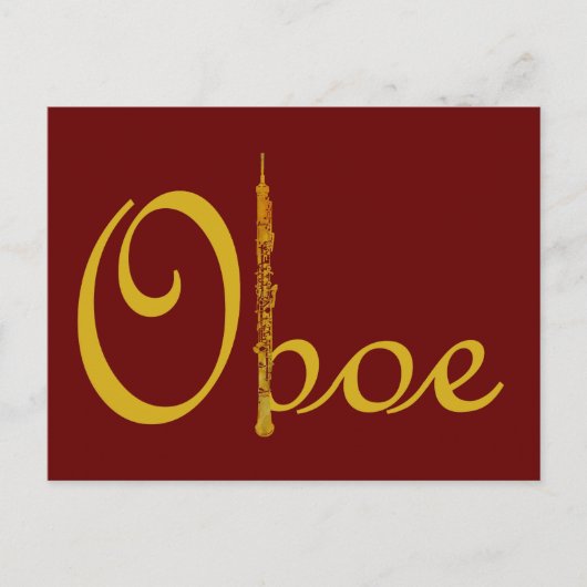 Gold Oboe Briefkaart (Voorkant)
