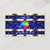 Gold Ocean Blue Glitter Lichtgevende Sterren toevo Visitekaartje (Voorkant)