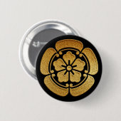 Gold Oda Kamon Ronde Button 5,7 Cm (Voorkant /achterkant)