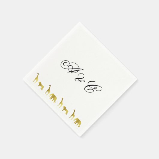 Gold Oerwoud Animals Party servetten (Hoek)