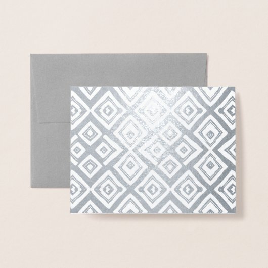 Gold of Silver Modern Abstract Random Squares Folie Kaarten (Met envelop)