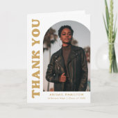 Gold Offset Arch 4 Foto Afstuderen Bedankkaart (Voorkant)