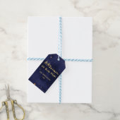 Gold Oh Heilige Naight Starry Skies Kerstmis Cadeaulabel (Met Touw)