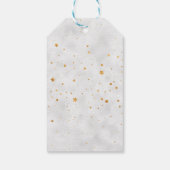 Gold Oh Heilige Naight Starry Skies Kerstmis Cadeaulabel (Achterkant)
