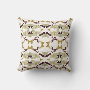Gold Olive Bourgondische beige op witte grote Tege Kussen