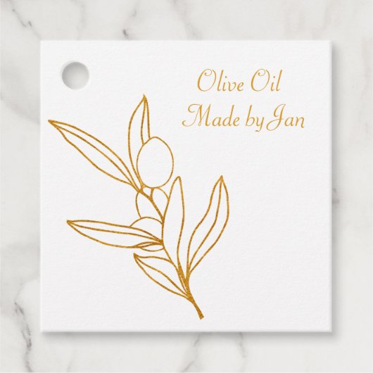 Gold Olive Branch Cadeau Label (Voorkant)