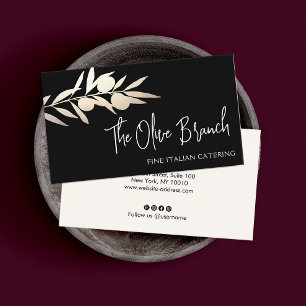 Gold Olive Branch Italiaans of Grieks Catering Che Visitekaartje