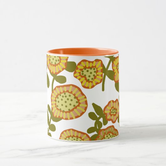 Gold Olive Oranje Floral Design © Cathy Thompson Mok (Midden)