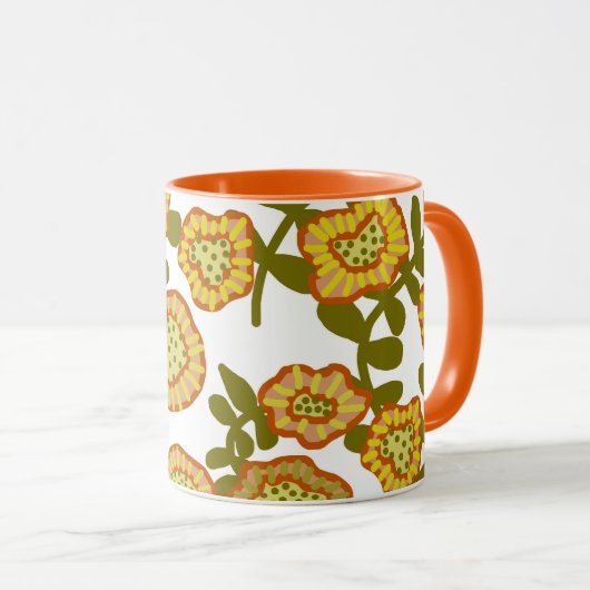 Gold Olive Oranje Floral Design © Cathy Thompson Mok (Voorkant rechts)