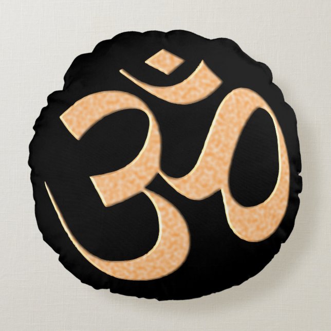 Gold Om  Rond Kussen (Voorkant)