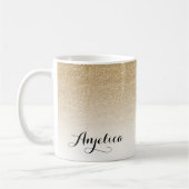Gold Ombre Faux Glitter Name Coffee Mok (Links)
