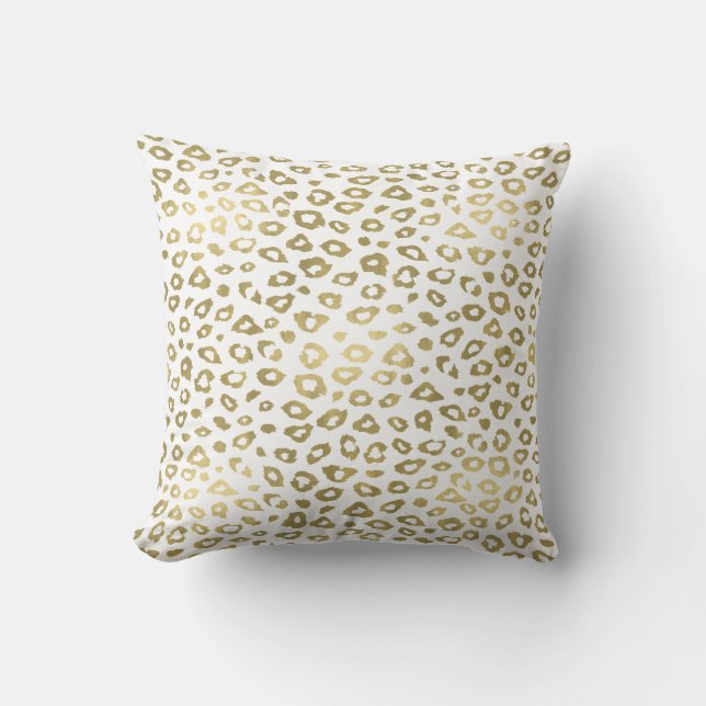 Gold Ombre Leopard Print Kussen (Voorkant)