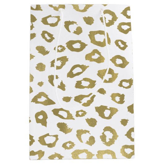 Gold Ombre Leopard Print Medium Cadeauzakje (Voorkant)