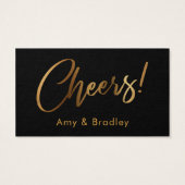 Gold on Black Handwriting Script Boire des billets (Dos)