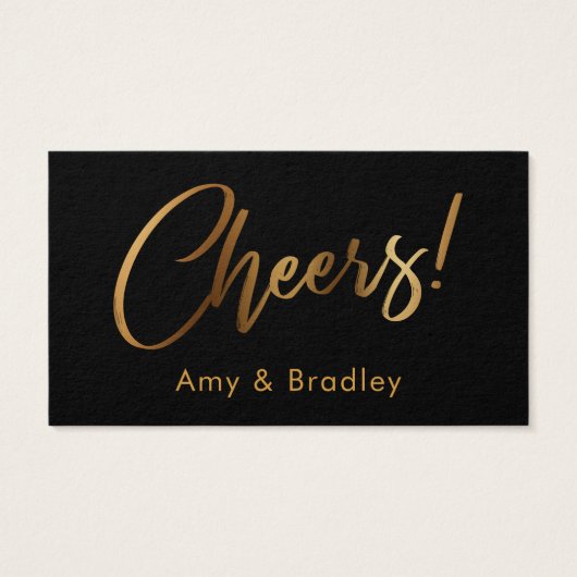 Gold on Black Handwriting Script Boire des billets (Dos)