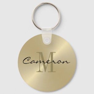 Gold On Gold Initiaal en op maat gemaakte naam Sleutelhanger