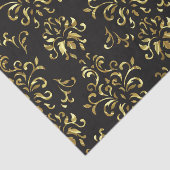 Gold on lack  Damask Pattern Tissuepapier (Detail)