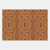 Gold On Red Mandala Wrapping Feuille Set de 3 (Devant)