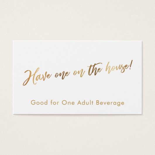 Gold on White manuscrit Script Boire des billets (Devant)