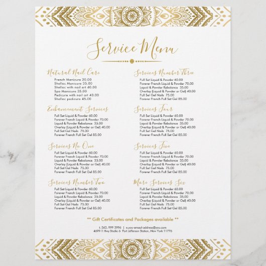 Gold on White  Paisley mandala Flyer (Voorkant)